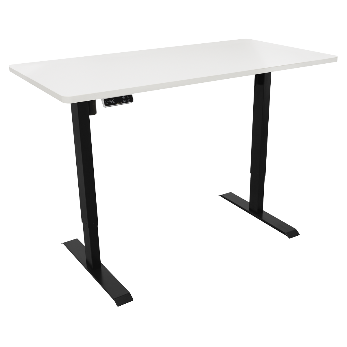 Dellonda Single Motor Height-Adjustable Desk, 140 x 70cm, White Desktop (DH244)