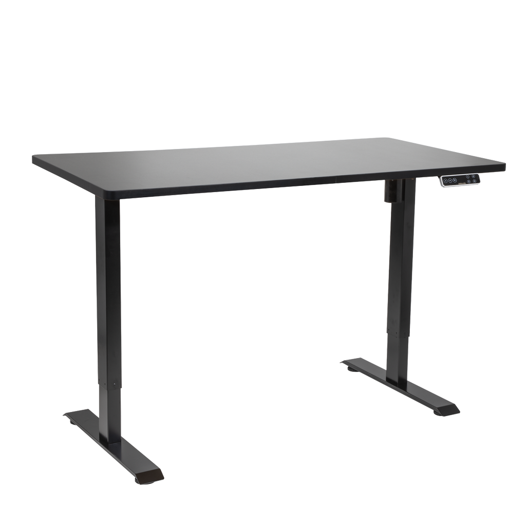 Dellonda Single Motor Height-Adjustable Desk, 140 x 70cm, Black Desktop (DH245)