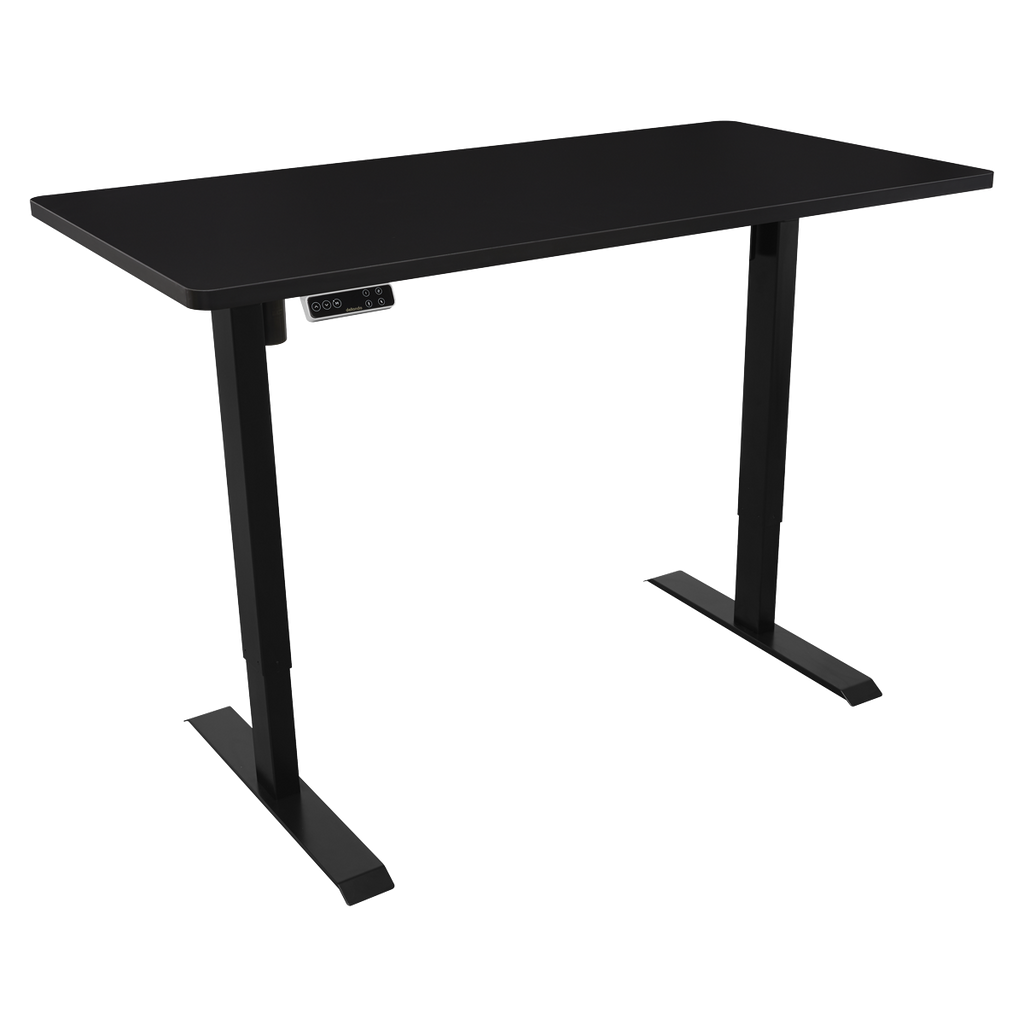 Dellonda Single Motor Height-Adjustable Desk, 140 x 70cm, Black Desktop (DH245)