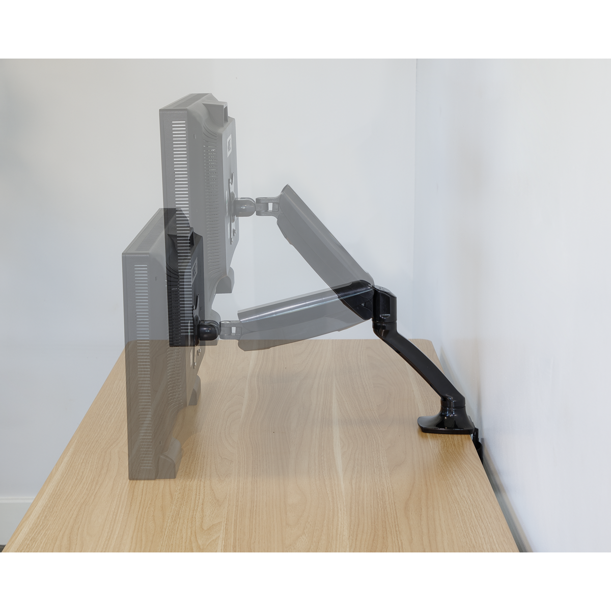 Dellonda Single Monitor Adjustable Arm with 360° Rotation, Black (DH24) (Factory Refurbished A)