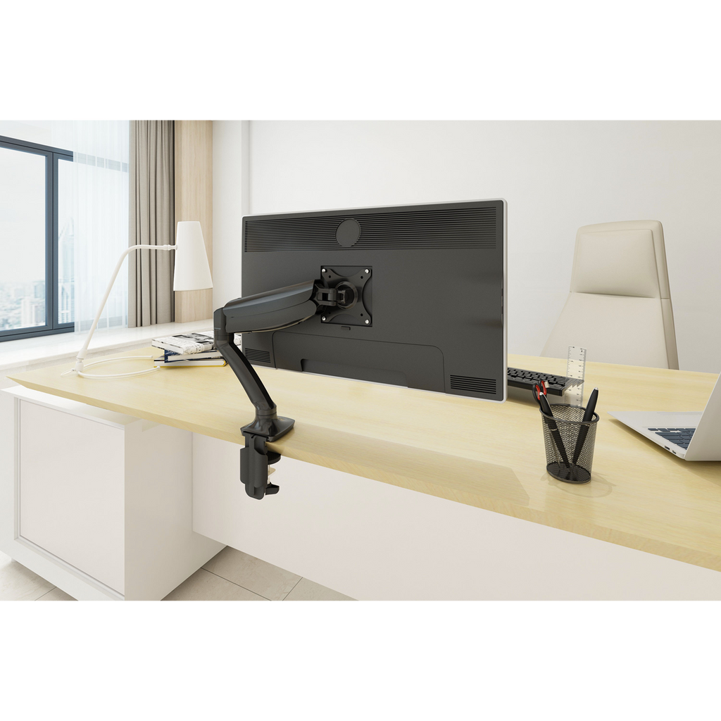 Dellonda Single Monitor Adjustable Arm with 360° Rotation, Black (DH24)