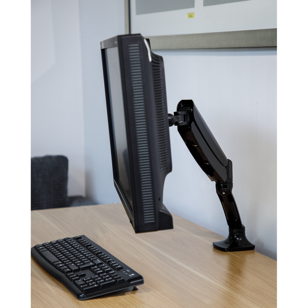 Dellonda Single Monitor Adjustable Arm with 360° Rotation, Black (DH24)