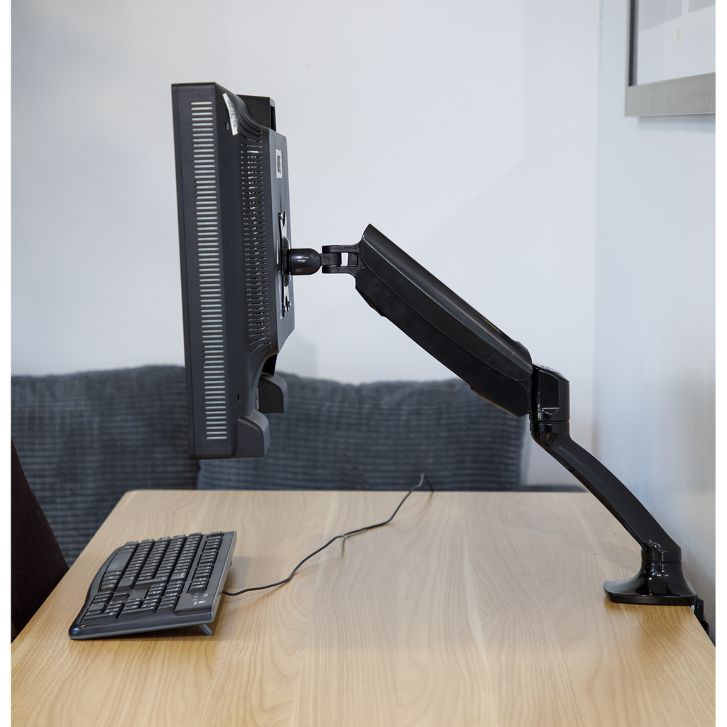 Dellonda Single Monitor Adjustable Arm with 360° Rotation, Black (DH24)