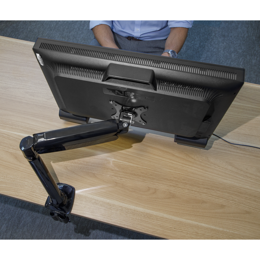 Dellonda Single Monitor Adjustable Arm with 360° Rotation, Black (DH24)