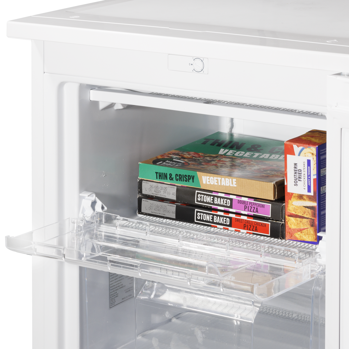 Baridi Freestanding Undercounter Freezer, 85L Capacity, White (DH250)