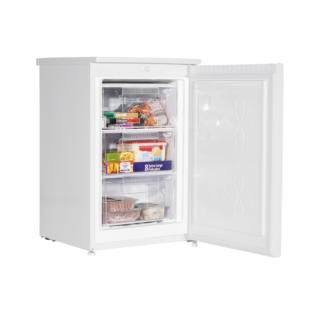 Baridi Freestanding Undercounter Freezer, 85L Capacity, White (DH250)