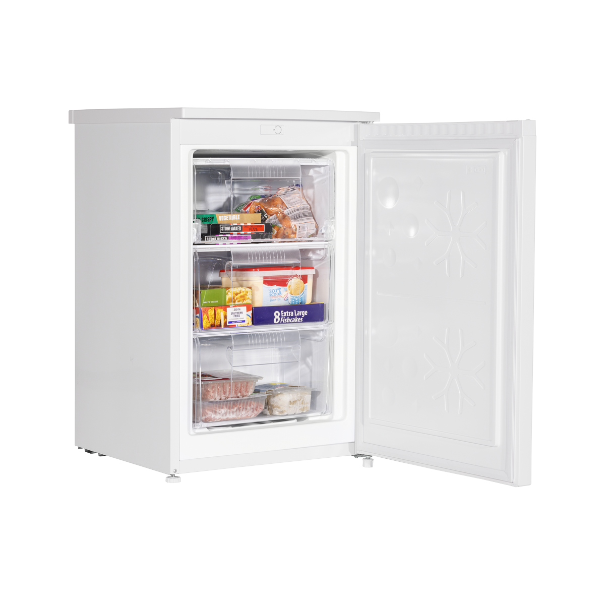 Baridi Freestanding Undercounter Freezer, 85L Capacity, White (DH250)