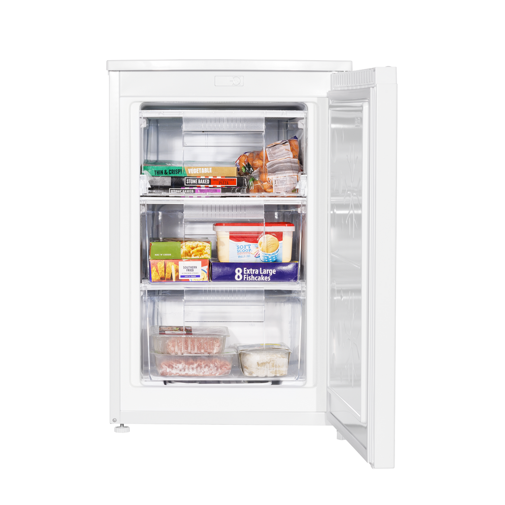Baridi Freestanding Undercounter Freezer, 85L Capacity, White (DH250)
