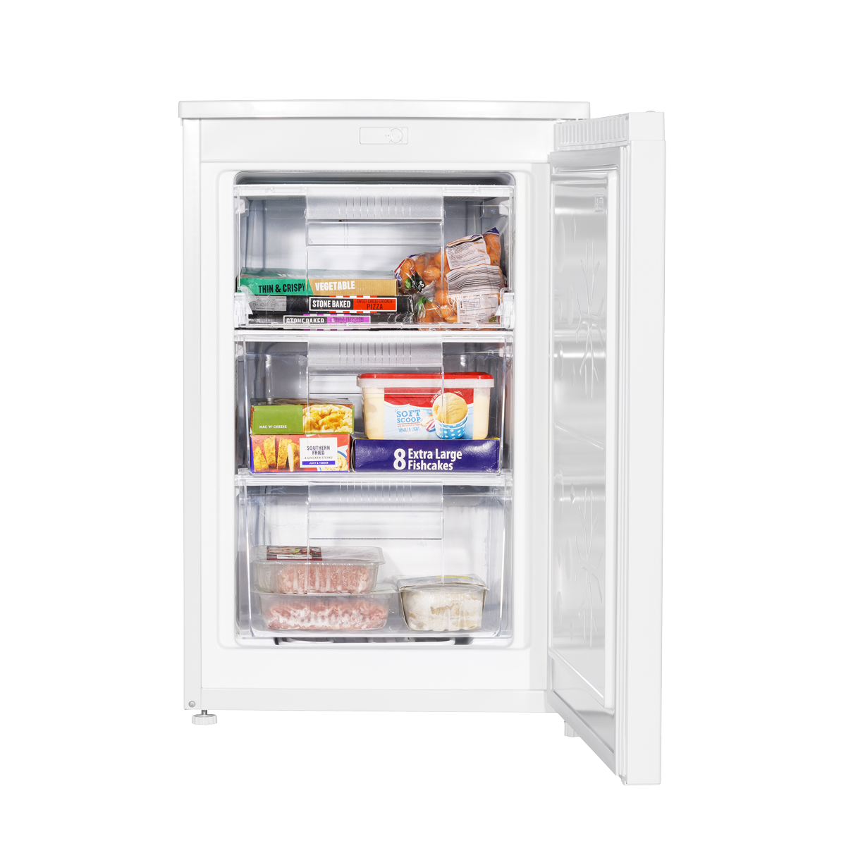 Baridi Freestanding Undercounter Freezer, 85L Capacity, White (DH250)