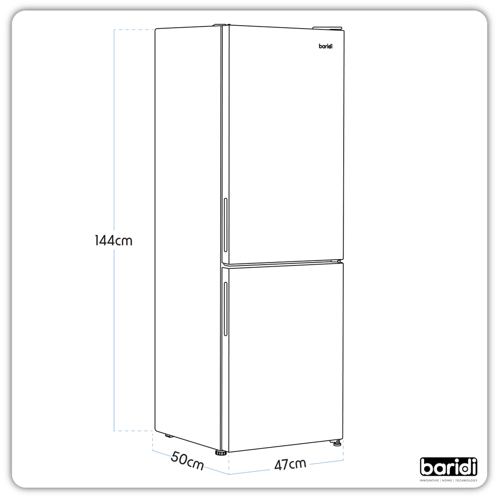 Baridi 70/30 Low Frost Fridge Freezer, 157L Capacity, White (DH252)