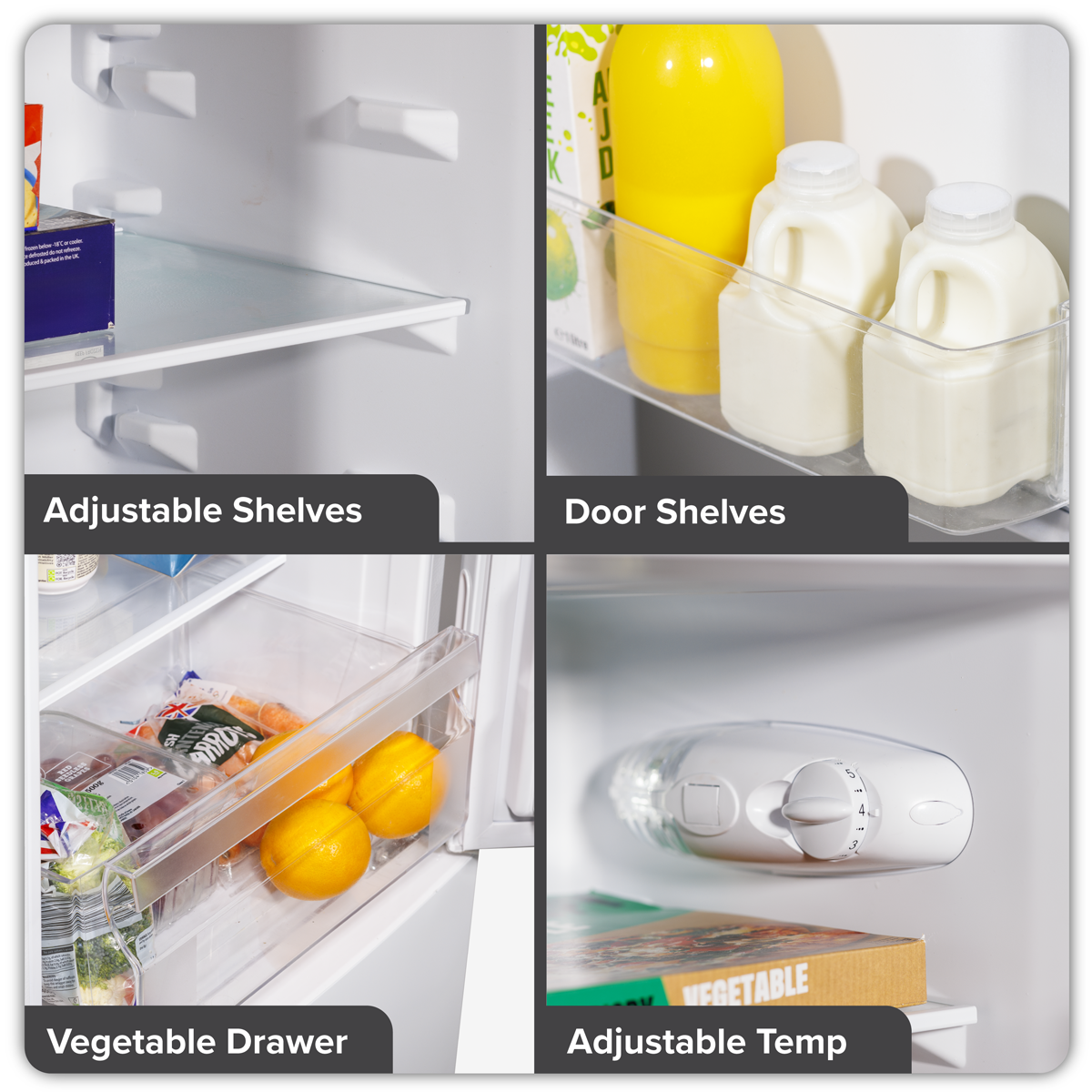 Baridi 70/30 Low Frost Fridge Freezer, 157L Capacity, White (DH252)