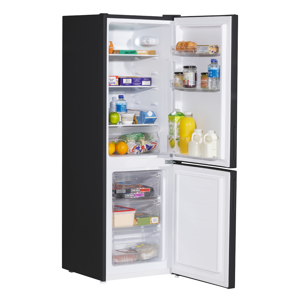 Baridi 70/30 Low Frost Fridge Freezer, 157L Capacity, Black (DH253) (Factory Refurbished B)