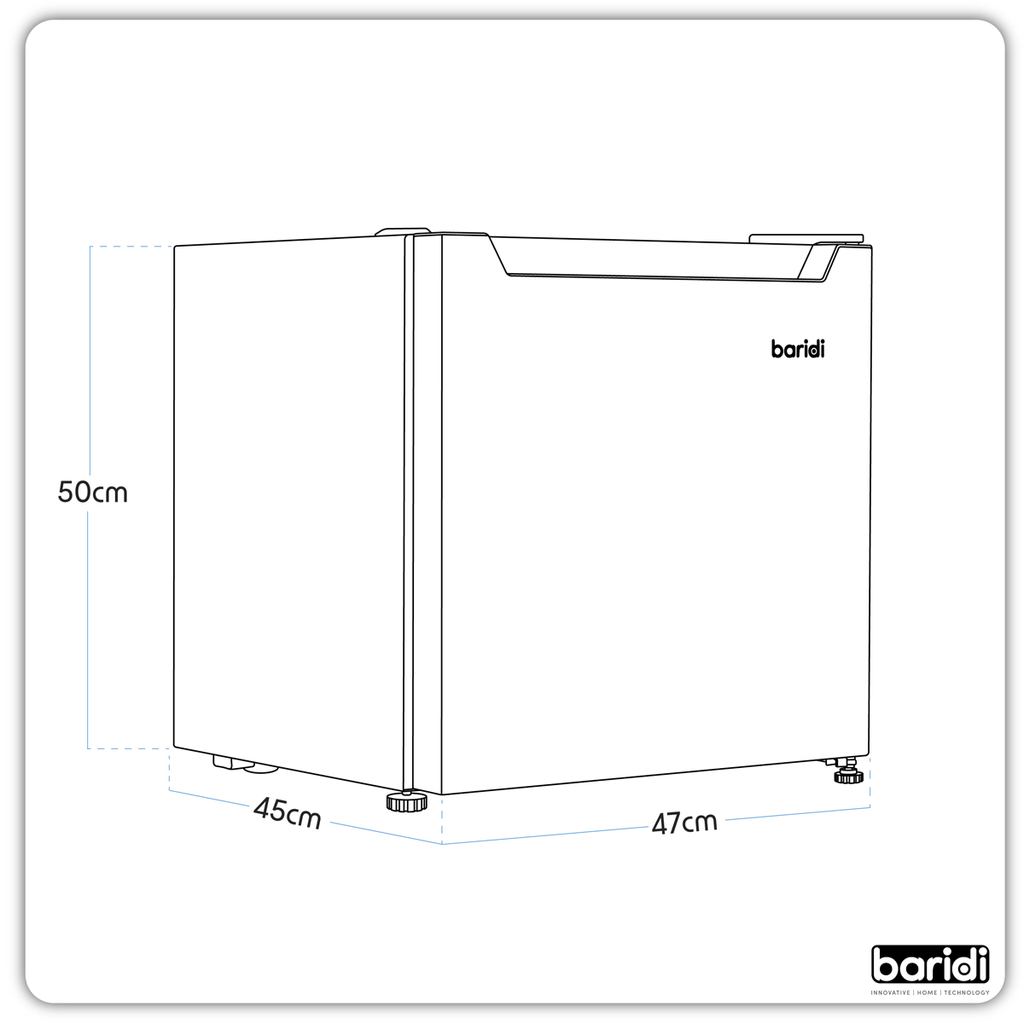 Baridi Mini Tabletop Fridge Freezer, 31L Capacity, Black (DH255)