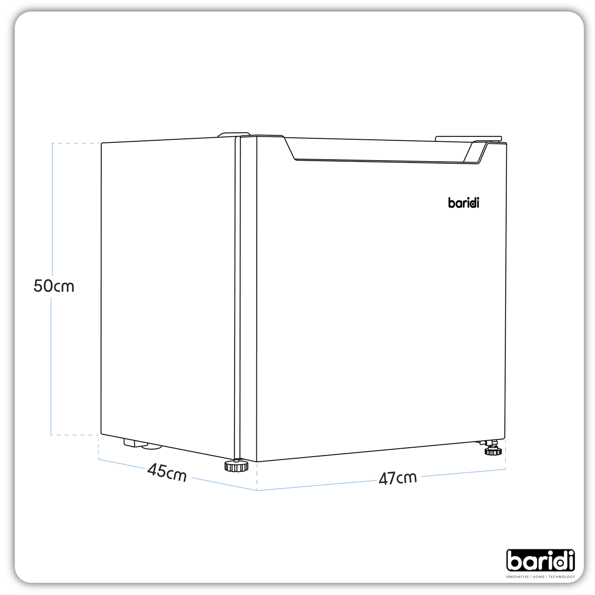 Baridi Mini Tabletop Fridge Freezer, 31L Capacity, Black (DH255)