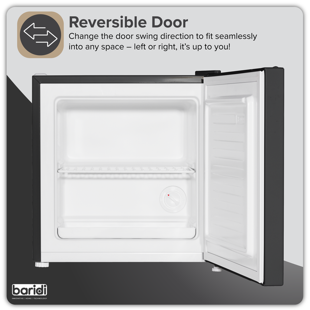 Baridi Mini Tabletop Fridge Freezer, 31L Capacity, Black (DH255)