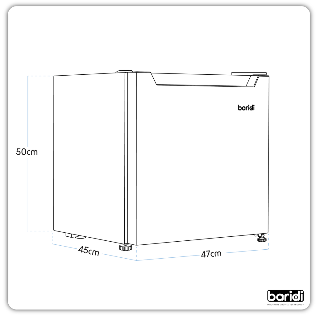 Baridi Tabletop Fridge with Ice Box, 46L Capacity, White (DH256)