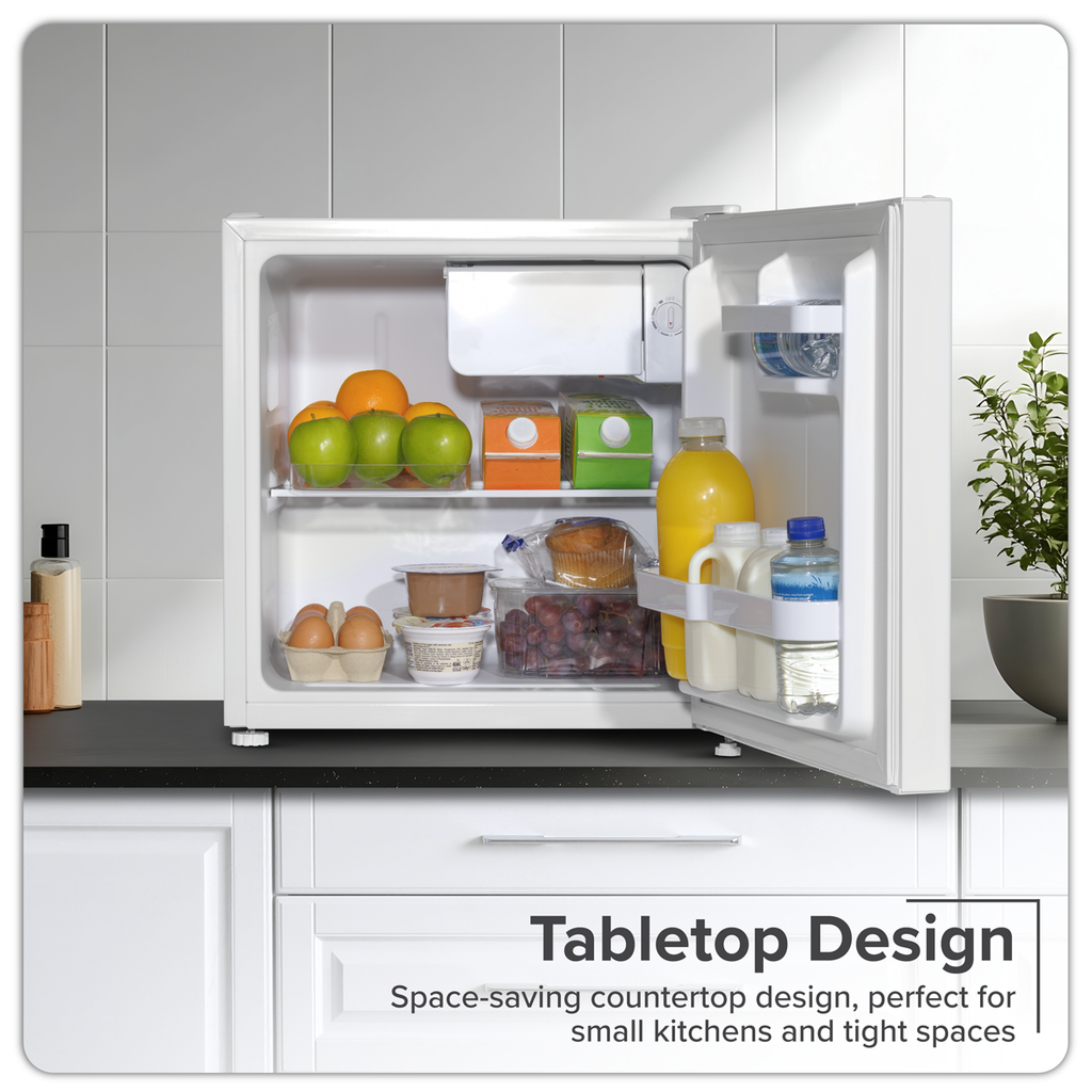 Baridi Tabletop Fridge with Ice Box, 46L Capacity, White (DH256)
