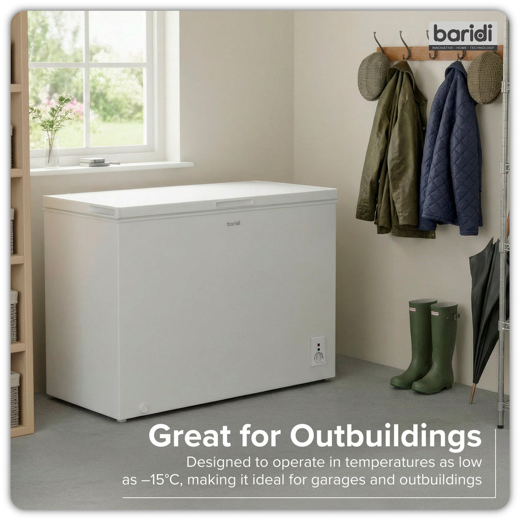 Baridi Freestanding Chest Freezer 254L Capacity - White