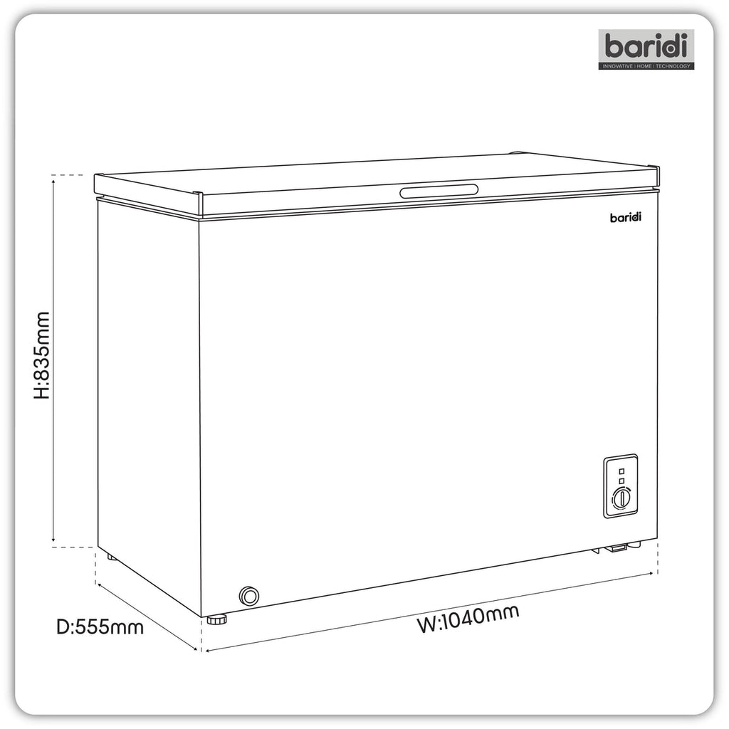 Baridi Freestanding Chest Freezer 254L Capacity