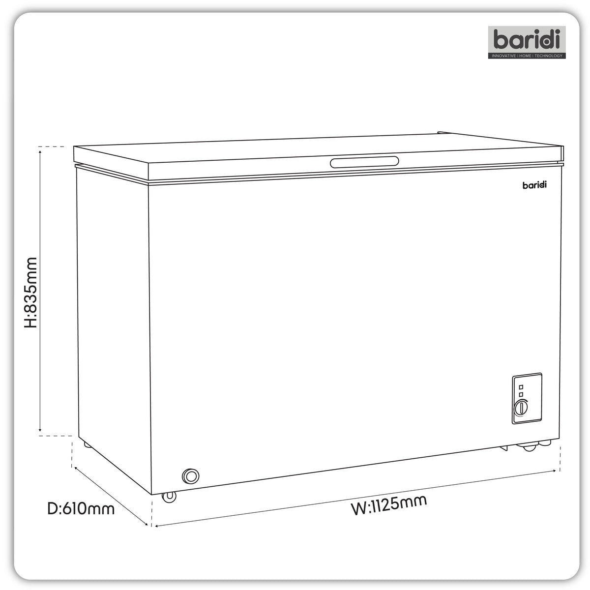 Baridi Freestanding Chest Freezer 299L Capacity