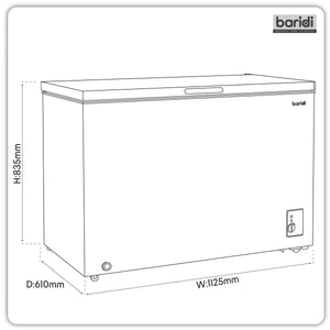 Baridi Freestanding Chest Freezer 299L Capacity