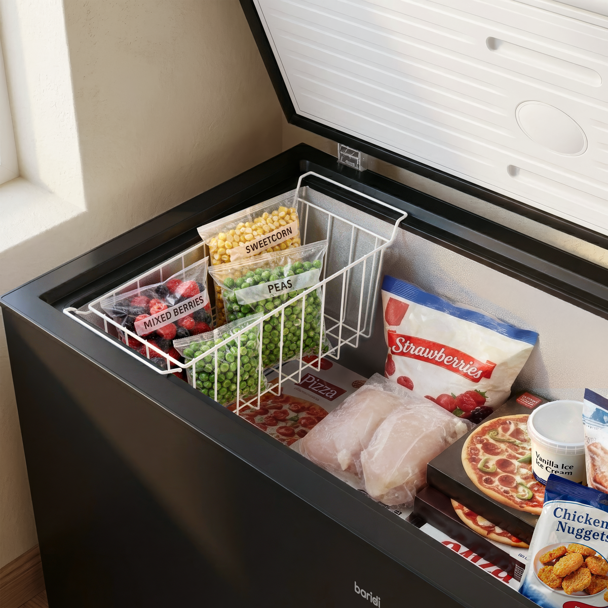 Baridi Freestanding Chest Freezer 299L Capacity - Black