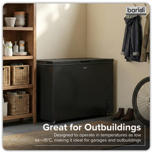 Baridi Freestanding Chest Freezer 299L Capacity - Black