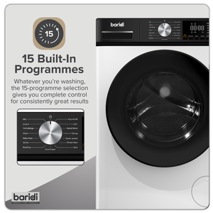 Baridi 8/5kg Washer Dryer, Front Loading, 1400rpm, White