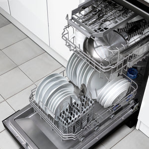 Baridi DH267 Slimline Freestanding Dishwasher 45cm, 10 Place Settings, 8 Programmes, Black