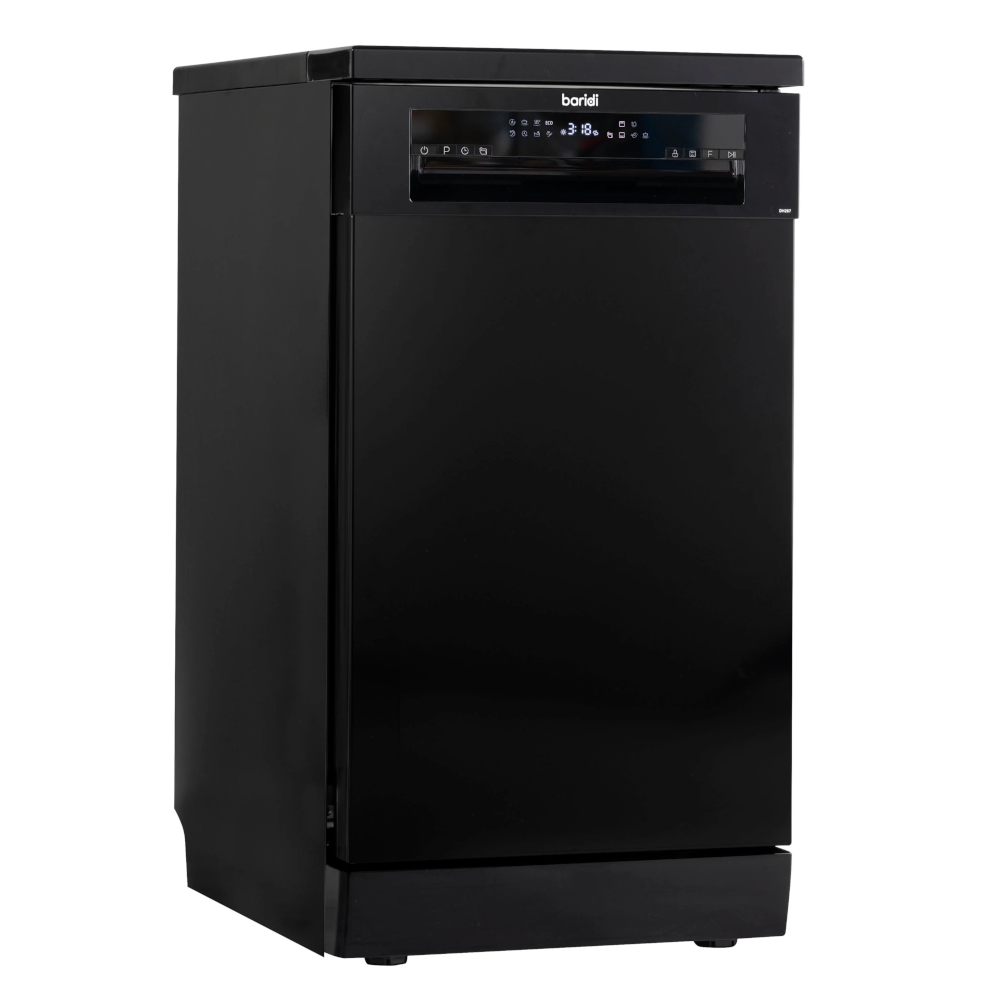Baridi DH267 Slimline Freestanding Dishwasher 45cm, 10 Place Settings, 8 Programmes, Black