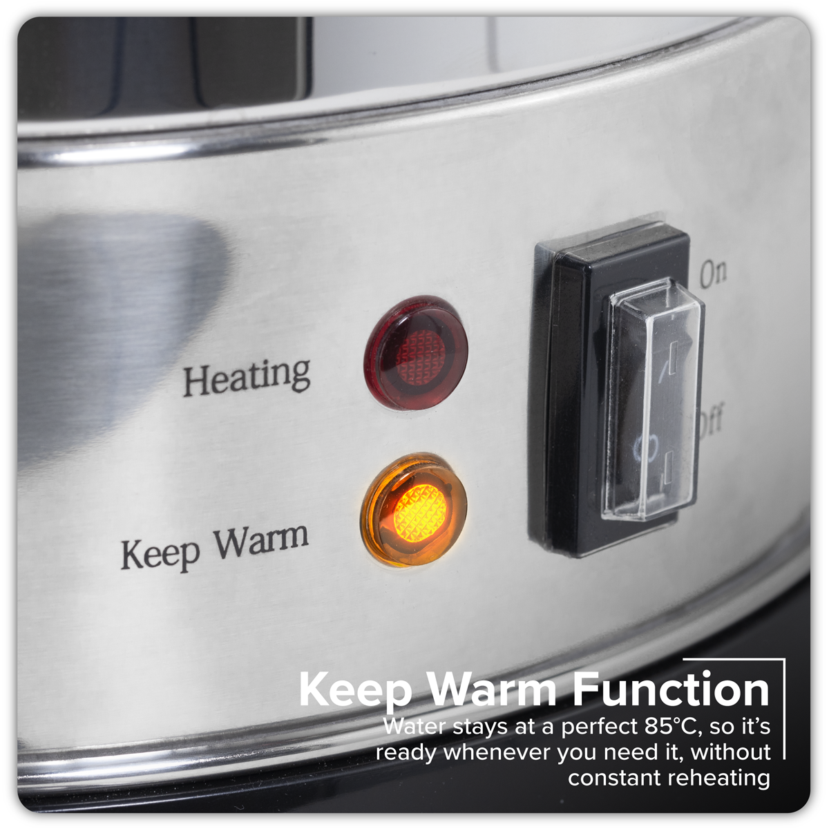 Baridi Hot Water Boiler/Tea Urn, 10L Capacity, Stainless Steel (DH269)