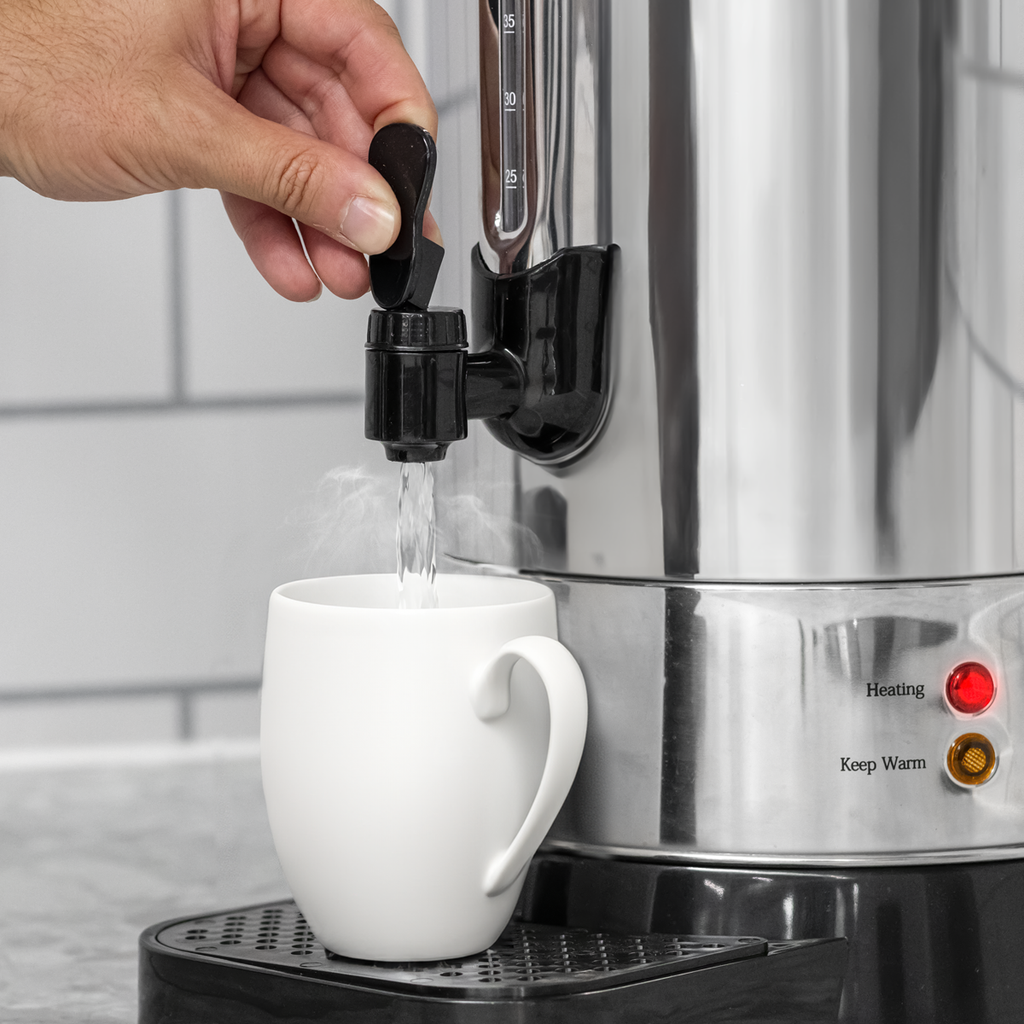 Baridi Hot Water Boiler/Tea Urn, 10L Capacity, Stainless Steel (DH269)