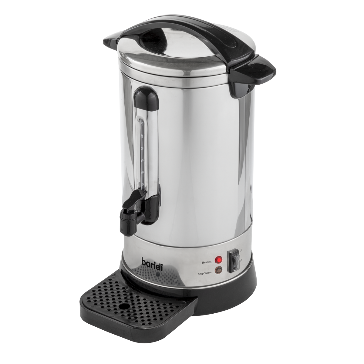 Baridi Hot Water Boiler/Tea Urn, 10L Capacity, Stainless Steel (DH269)