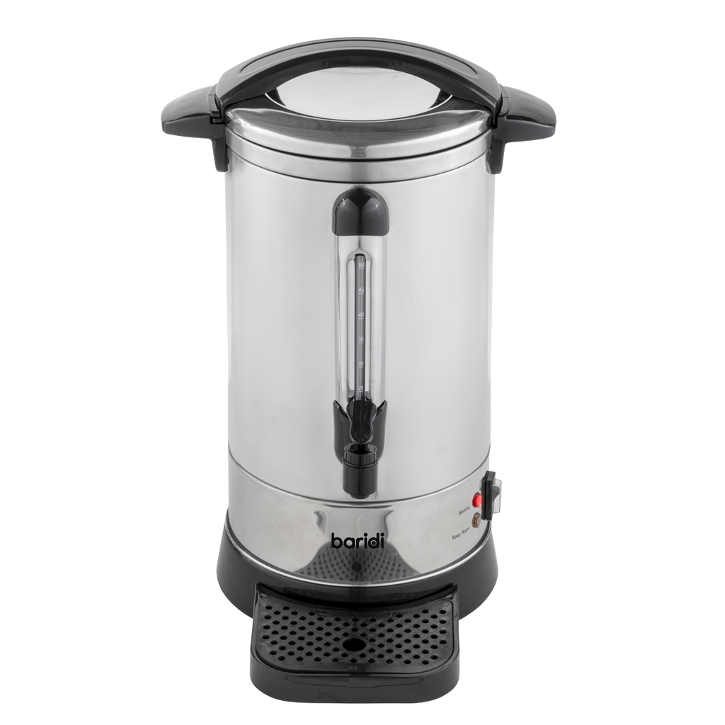 Baridi Hot Water Boiler/Tea Urn, 10L Capacity, Stainless Steel (DH269)