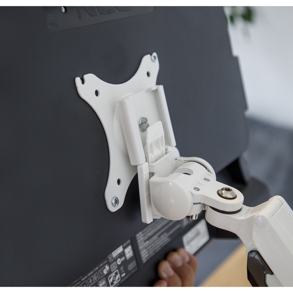 Dellonda Single Monitor Adjustable Arm with 360° Rotation, White (DH26) (Factory Refurbished A)