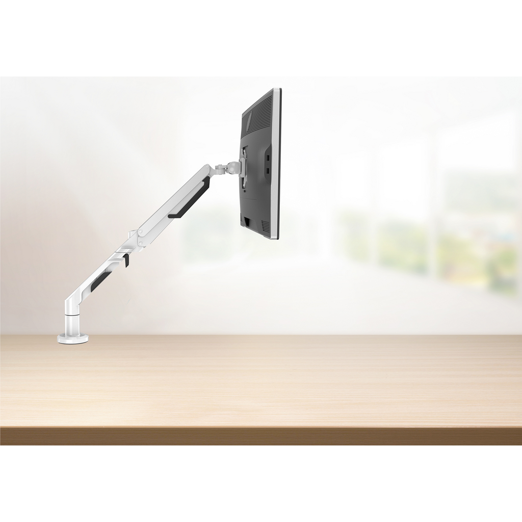 Dellonda Single Monitor Adjustable Arm with 360° Rotation, White (DH26) (Factory Refurbished A)