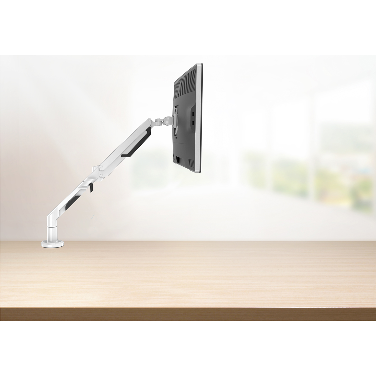Dellonda Single Monitor Adjustable Arm with 360° Rotation, White (DH26) (Factory Refurbished A)