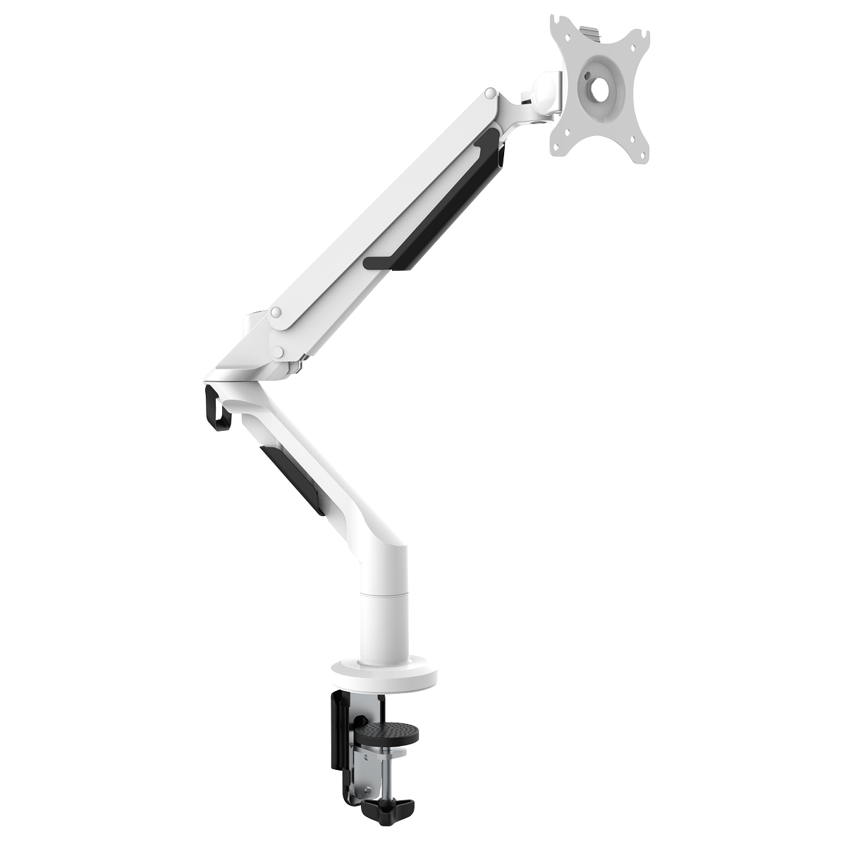 Dellonda Adjustable Single Monitor Arm with 360° Rotation - White