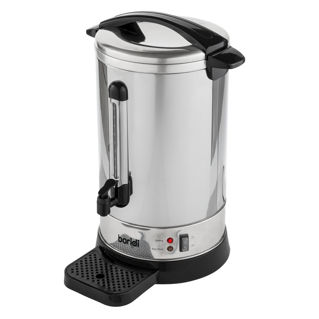 Baridi Hot Water Boiler/Tea Urn, 20L Capacity, Stainless Steel (DH270) (Factory Refurbished A)
