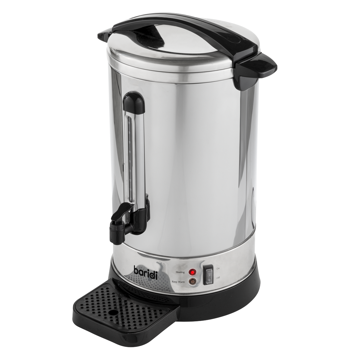 Baridi Hot Water Boiler/Tea Urn, 20L Capacity, Stainless Steel (DH270) (Factory Refurbished A)