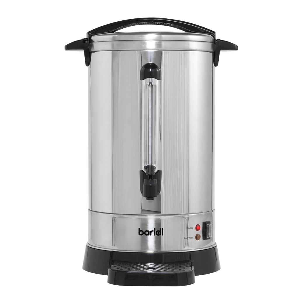 Baridi Hot Water Boiler/Tea Urn, 20L Capacity, Stainless Steel (DH270) (Factory Refurbished A)