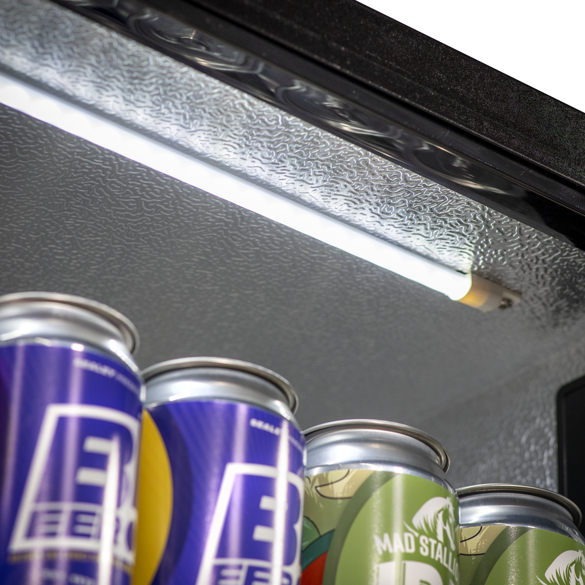 Baridi Back Bar Drinks Cooler Fridge with Double Sliding Doors, 190L Capacity, Black (DH273) (Factory Refurbished B)