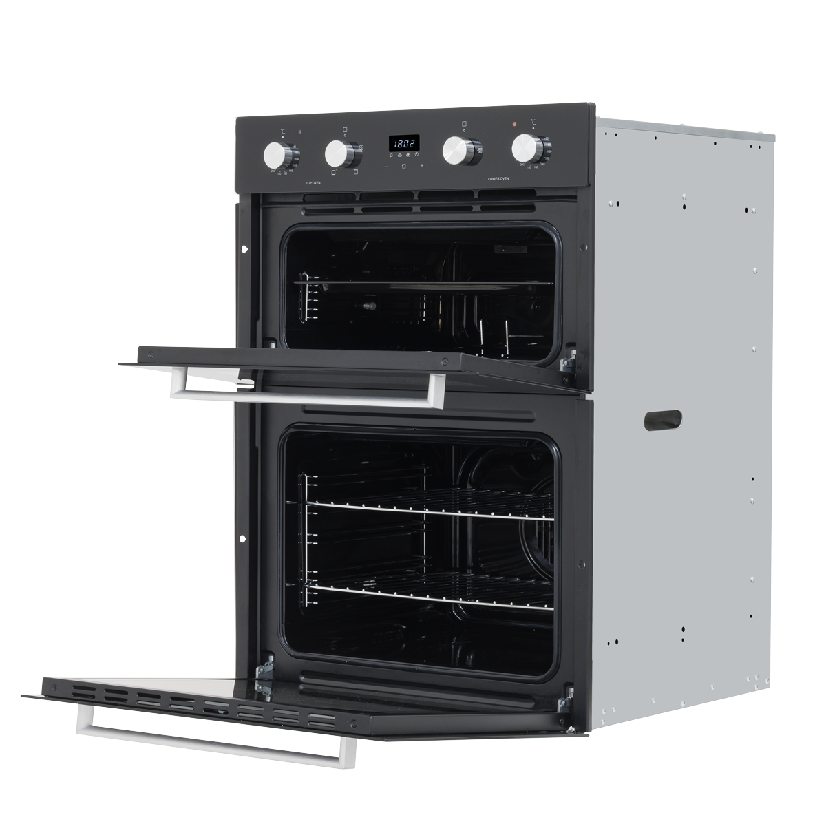 Baridi 72cm Built-Under Double Oven, 74L Capacity, Energy Rating A - Black