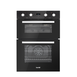 Baridi 72cm Built-Under Double Oven, 74L Capacity, Energy Rating A - Black