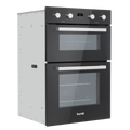 Baridi 90cm Built-In Double Oven, 88L Capacity, Energy Rating A - Black