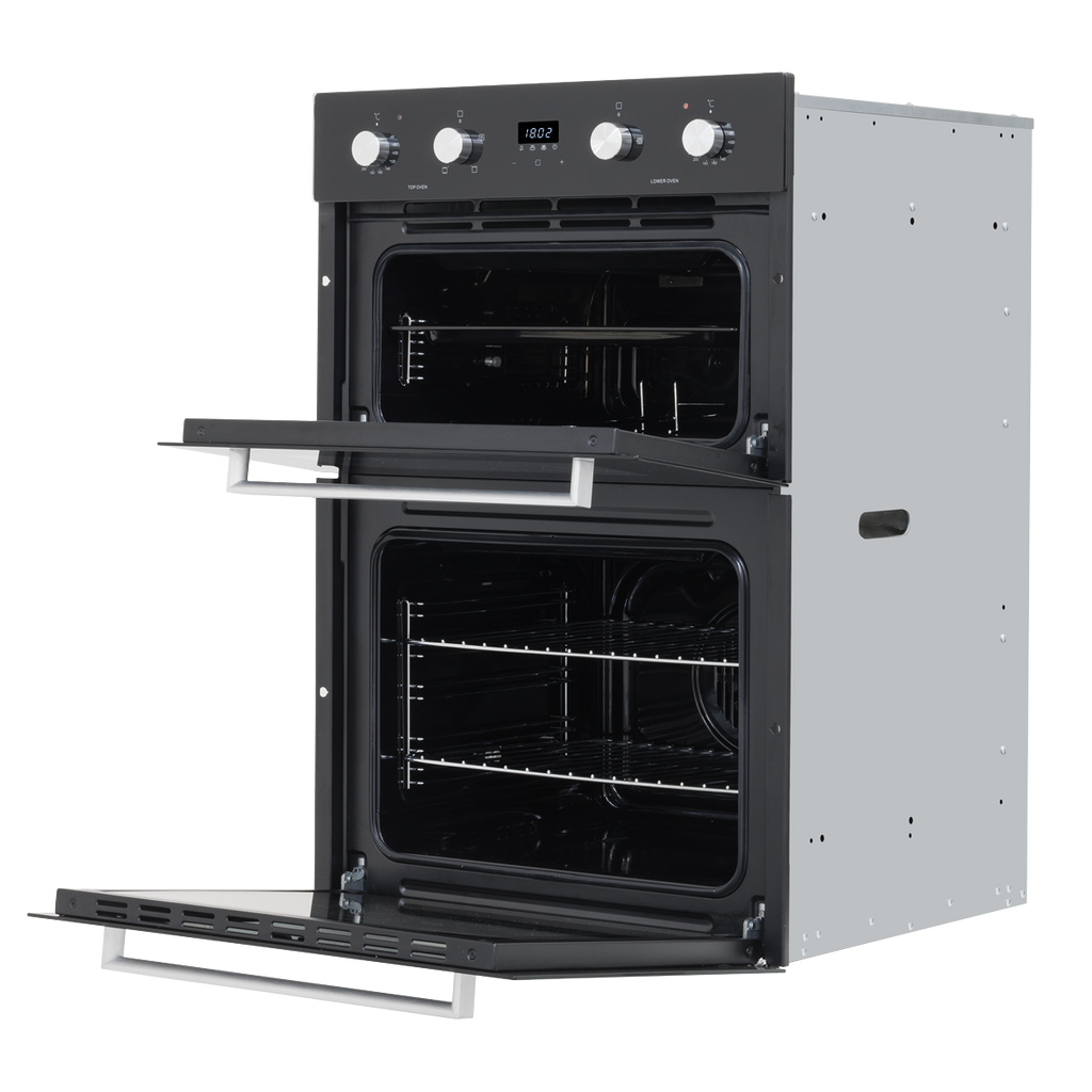 Baridi 90cm Built-In Double Oven, 88L Capacity, Energy Rating A - Black