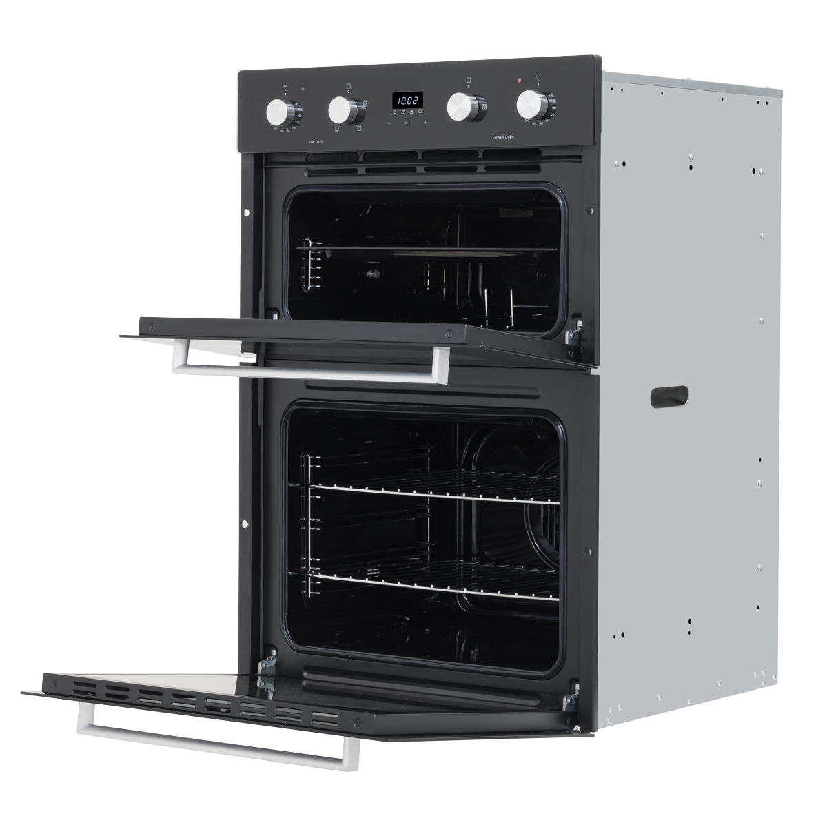 Baridi 90cm Built-In Double Oven, 88L Capacity, Energy Rating A - Black