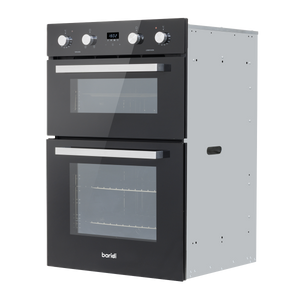 Baridi 90cm Built-In Double Oven, 88L Capacity, Energy Rating A - Black