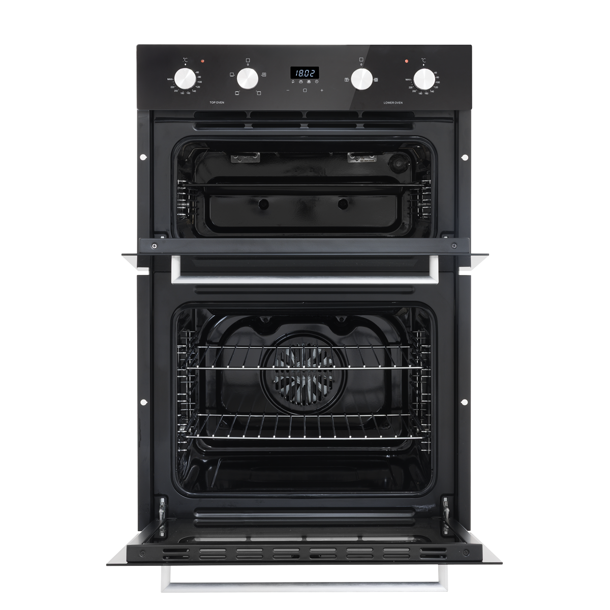 Baridi 90cm Built-In Double Oven, 88L Capacity, Energy Rating A - Black