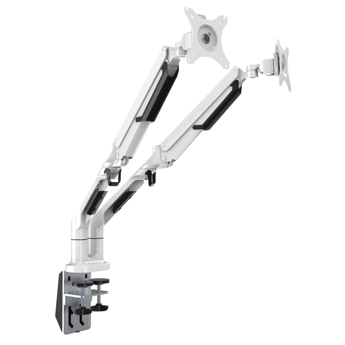 Dellonda Double Monitor Adjustable Arm with 360° Rotation, White (DH27)